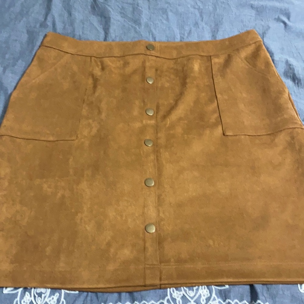Faux suede skirt